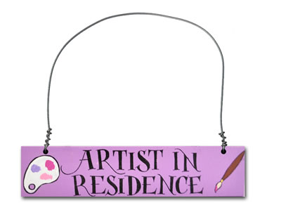 Artist in Residence door hanger (lilac)
